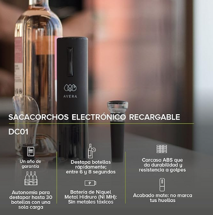 Sacacorchos Inalámbrico para Vino